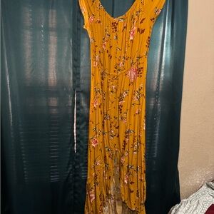 Floral Mustard Yellow Maxi Dress